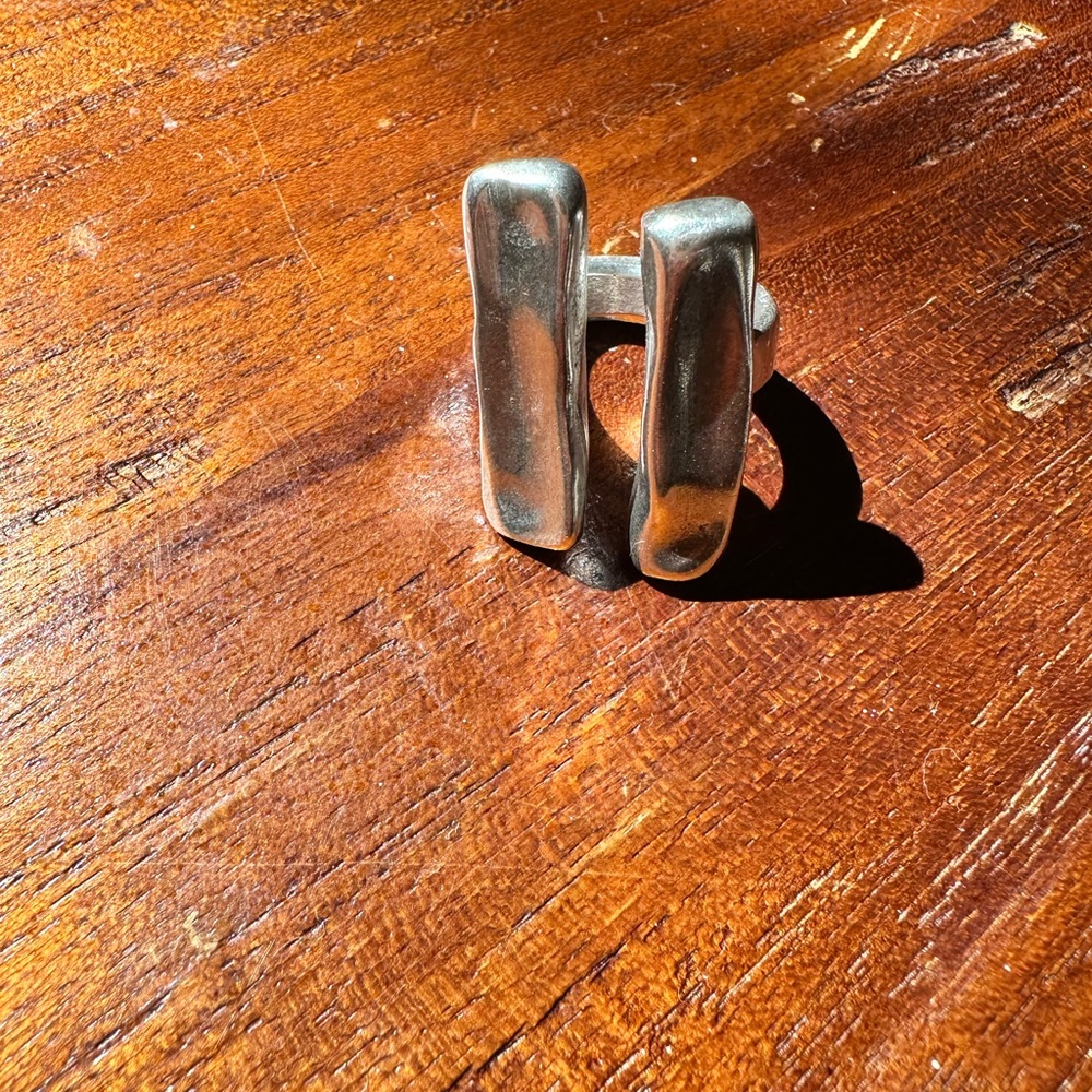 Stylish Silver Double Band Ring